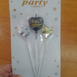 Vela corazón blister x 3