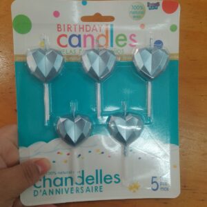 Velas corazón facetada blister x 5