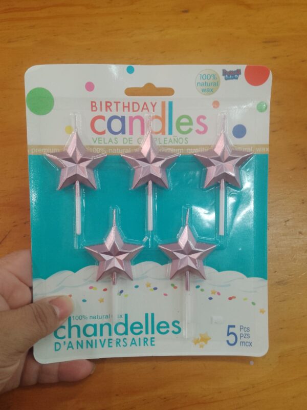 Velas estrella facetada blister x 5