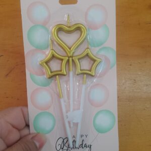 Vela set corazón + 2 estrellas