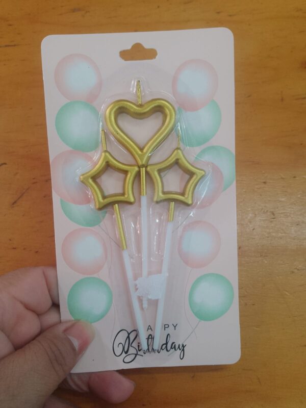 Vela set corazón + 2 estrellas
