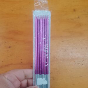 Vela larga fina dos colores blister x 6