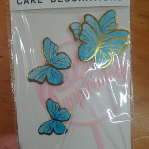 Topper para torta circular + mariposas