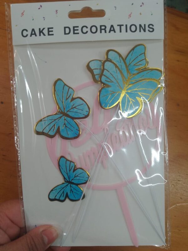 Topper para torta circular + mariposas