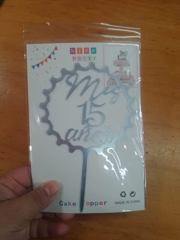 Topper para tortas mis 15 circular