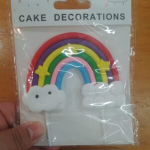 Topper para torta porcelana arcoiris