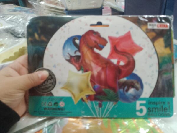 Set x 5 globos dinosaurios