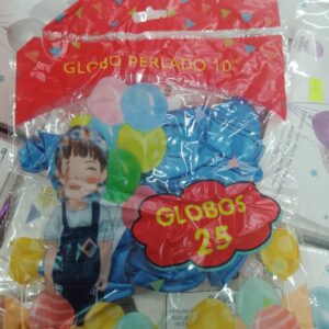 Bolsa x 25 globos perlados 10"
