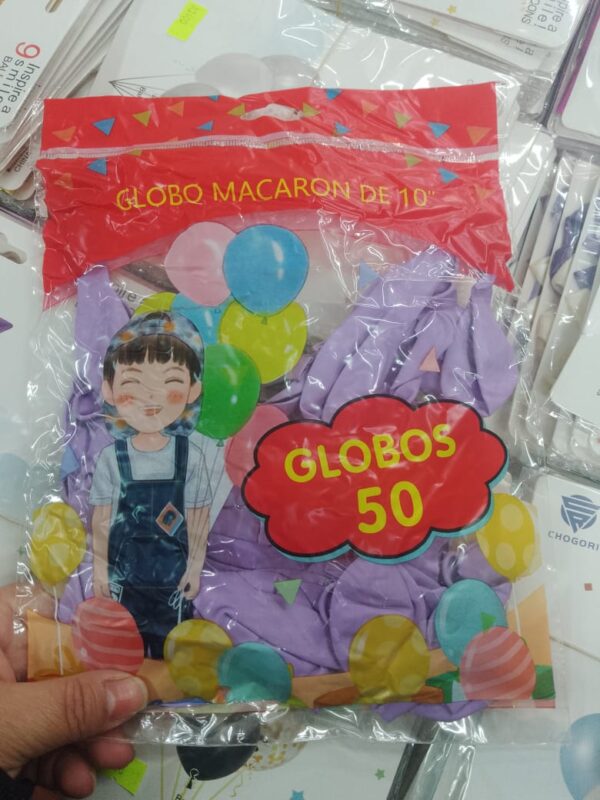 Bolsa x 50 globos 10" Macaron