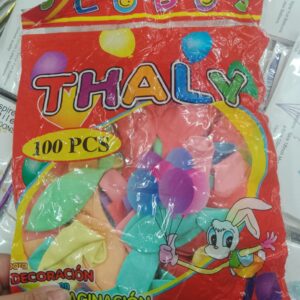 Bolsa x 100 globos Thaly multicolor 10"