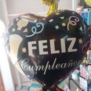 Globo corazón metalizado grande 45 cm x 5 unidades