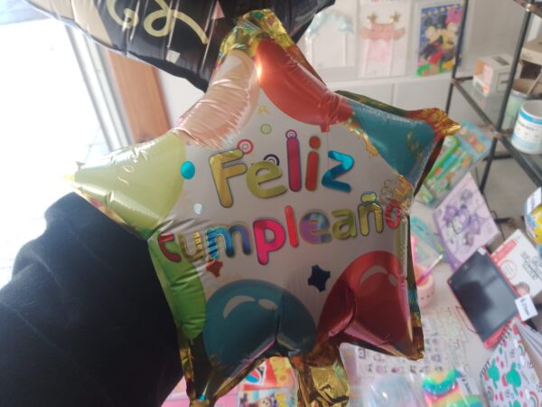 Globo estrella feliz cumpleaños mediano x 10 unidades