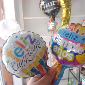 Globos mini metalizados feliz cumpleaños x 10 unidades