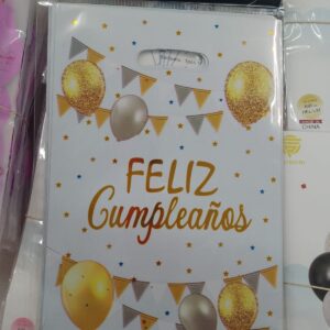 Bolsitas metalizadas 17x25 cm dibujo banderín x 10 unidades