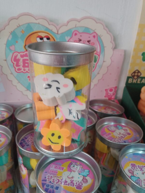 Goma de borrar mini surtido en pote x 10 unidades