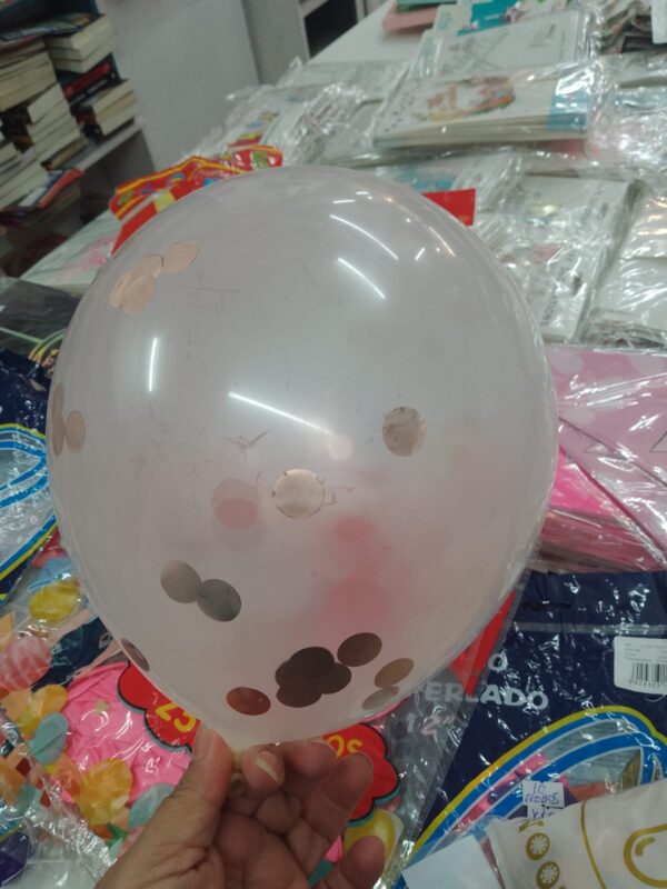 Globo latex con confeti x 25 unidades