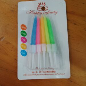 Vela torneada fluo cortas blister x 10