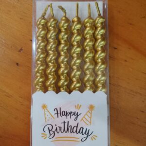 Velas tirabuzón metalizadas x 6