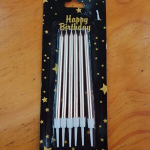 Vela larga fina x 6 color champagne