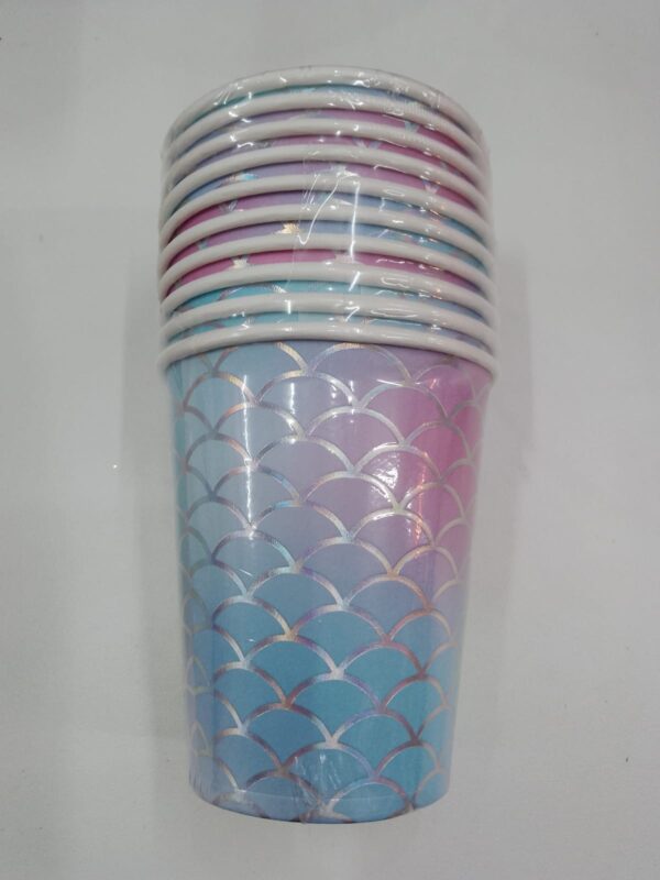 Vasos polipapel x 10 unidades sirenita